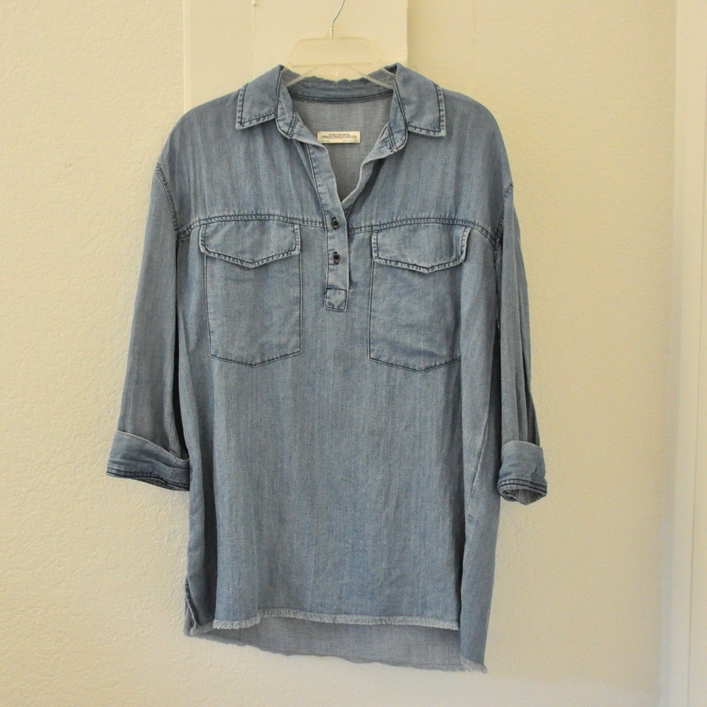 Zara denim collection Blue Top